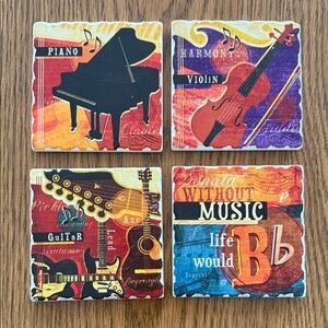 Colorful Musical Instrument Coasters